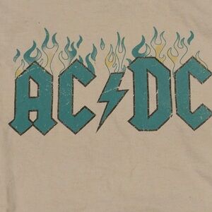 AC/DC Teal Flame Logo Band Tee